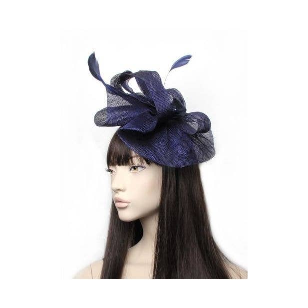 Inca UK - Wholesale Fascinator Hat - Women's - Style Amelia. Large Navy Fascinator On An Aliceband.