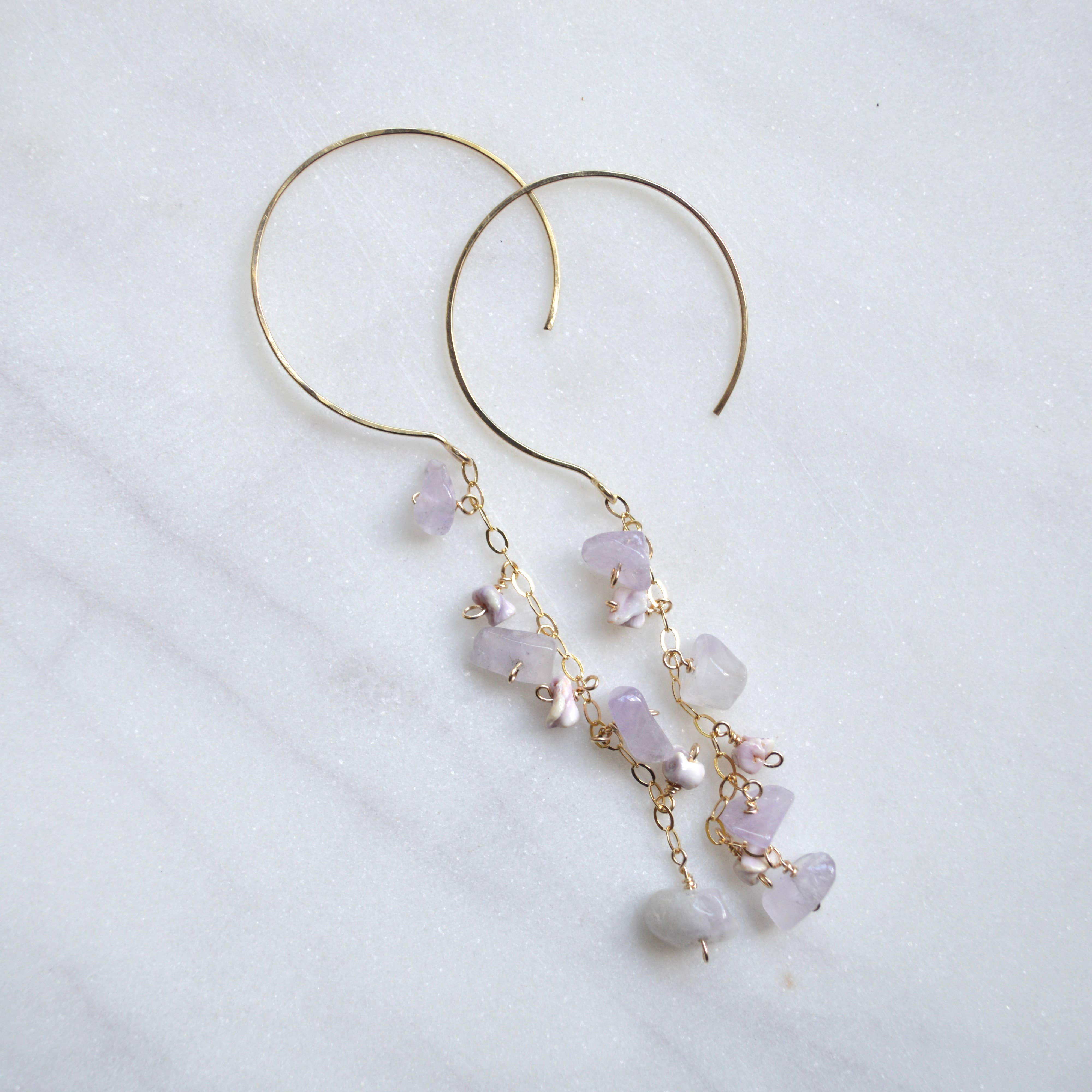 Salty But Sweet - Wholesale Dangle Earrings - Dangling Amethyst Earrings3