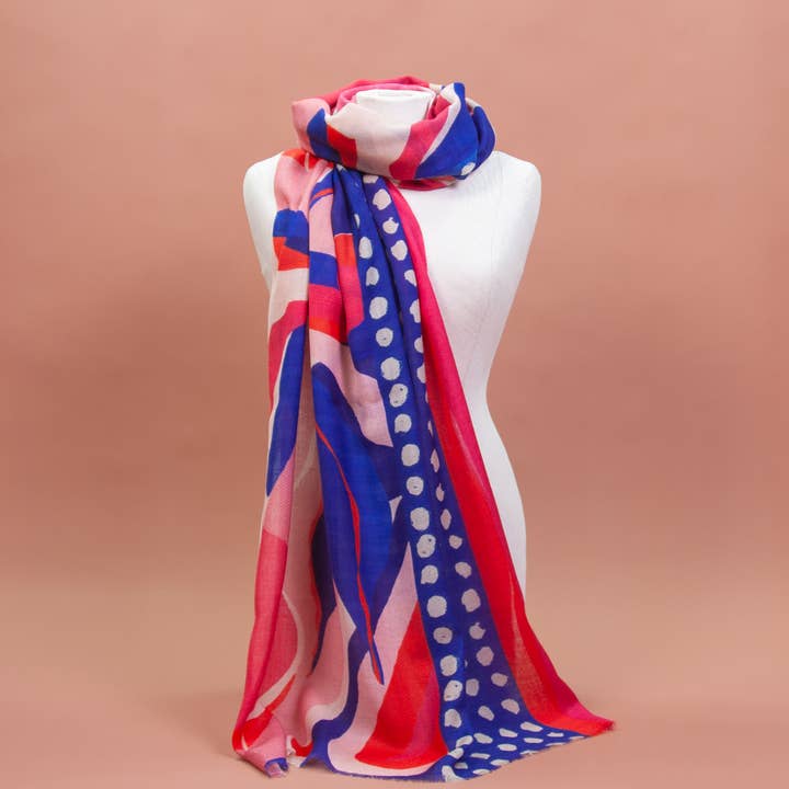 estelle - Venta al por mayor Bufanda - Mujer - Bufanda de lana fina con patrón abstracto1