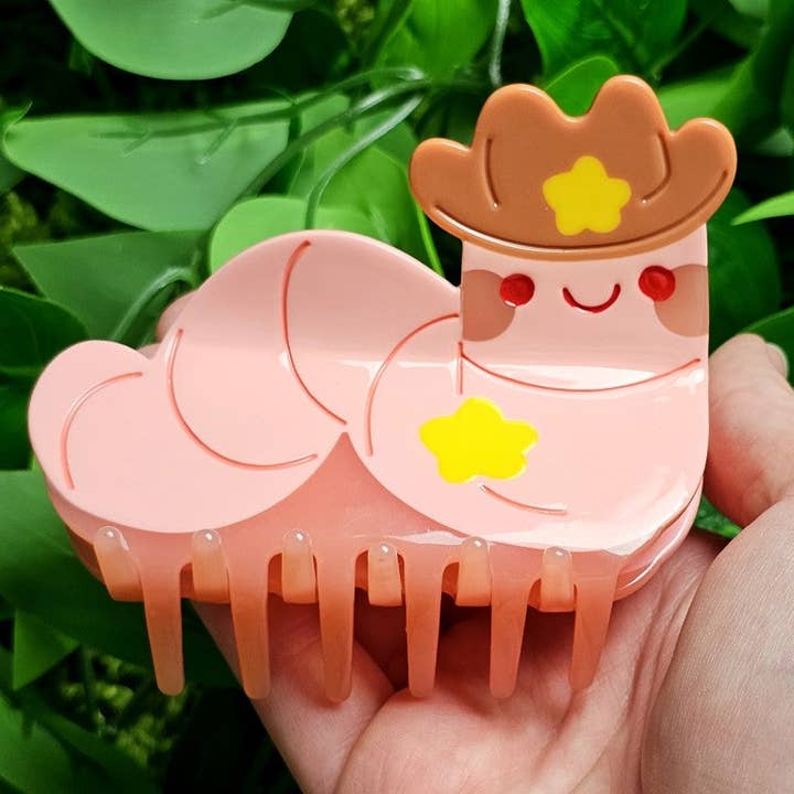 Cowboy Worm Hair Clip for wholesale by Milky Tomato