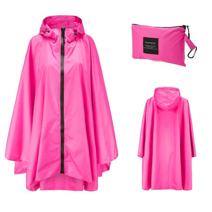 Bomence - Wholesale Raincoat - Women's - Women's rain poncho for cycling & hiking pink1
