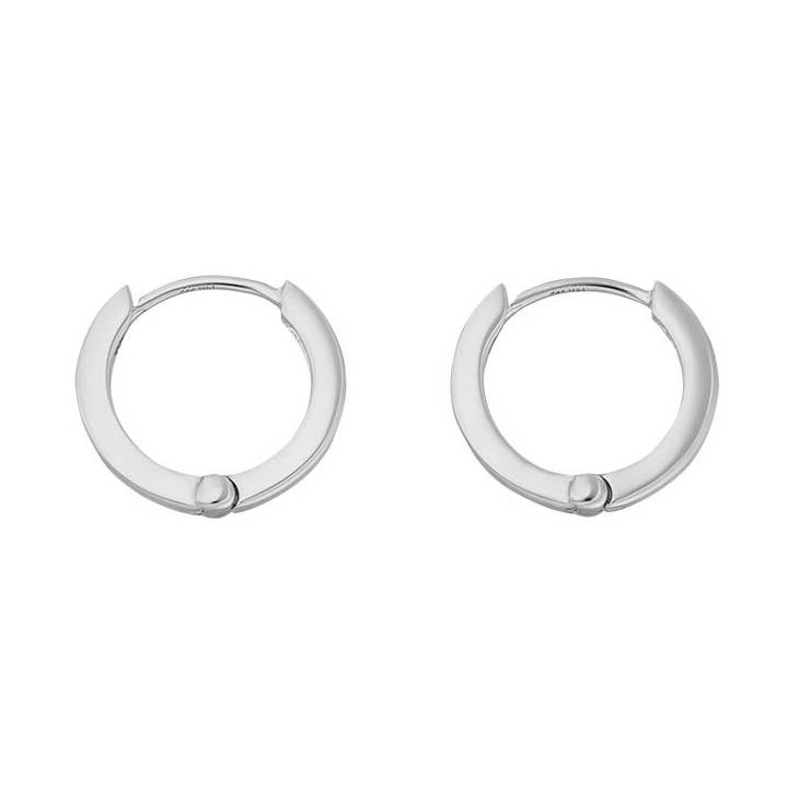 Mini Klappcreolen, 12mm, 14 K Weißgold für den Großhandel von Leaf Jewelry