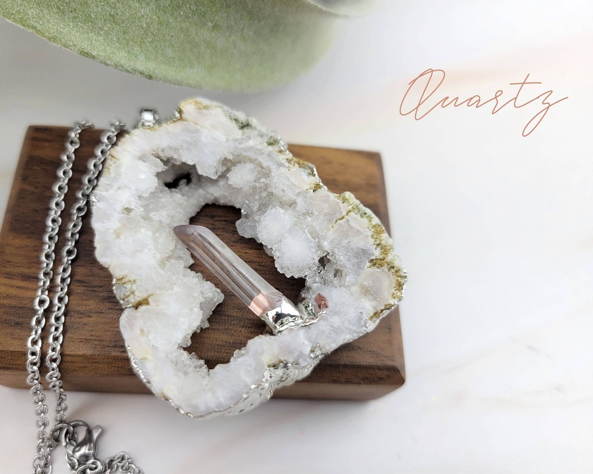 WonderLight Jewelry – wholesale Pendant/charm necklace – Silver Druzy Geode Necklace - Affirmation Jewelry10