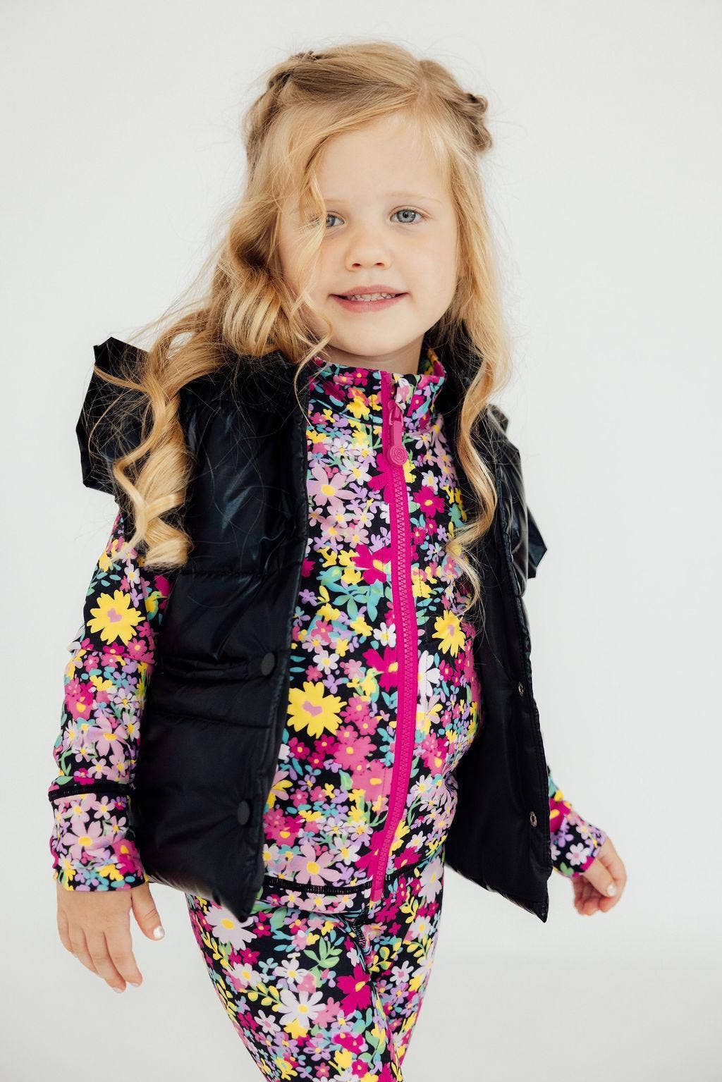 Mila & Rose - Wholesale Outerwear Vest - Kids - Black Checker Puffer Vest2