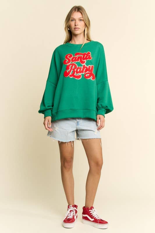 JADE BY JANE - Wholesale Graphic Sweatshirt - Women's - PLUS SIZE SANTA BABY CREW NECK SWEATSHIRT4