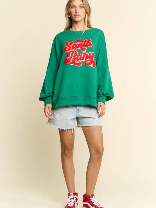 JADE BY JANE - Wholesale Graphic Sweatshirt - Women's - PLUS SIZE SANTA BABY CREW NECK SWEATSHIRT4