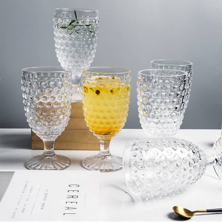 Everest Global - Wholesale Wine Glass - Hobnail Collection Beverage Goblet Glasses set of 61