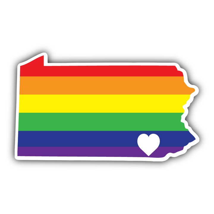 Adesivo in vinile Pennsylvania Pride con cuore per la vendita all'ingrosso da parte di Lucky Mfg. Co.