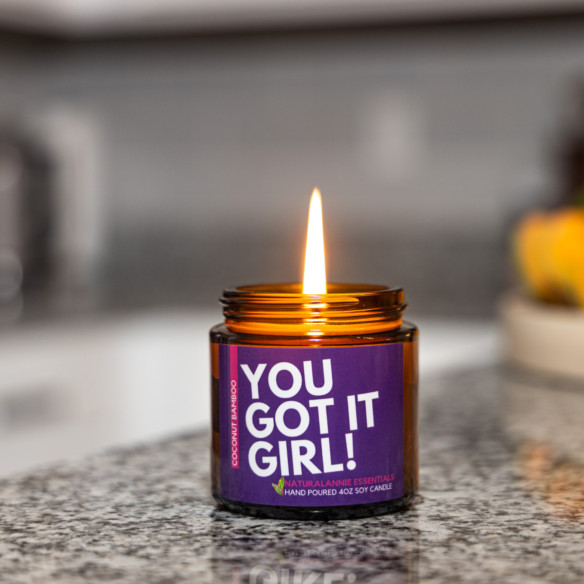 NaturalAnnie Essentials - Wholesale Jar/Filled Candle - You Got It Girl! Soothing soy Candle - 4oz1