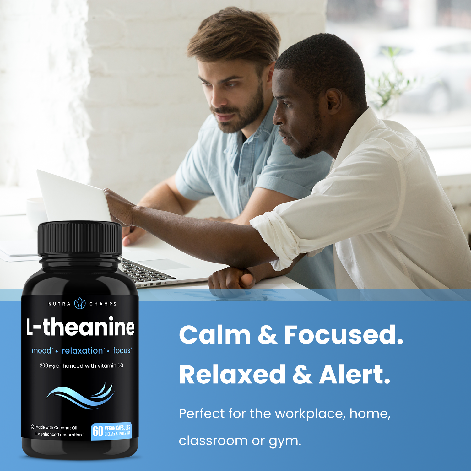 NutraChamps – Suplemento/vitamina oral por atacado – L-Theanine | Apoia o Humor, Foco, Alívio do Stress3