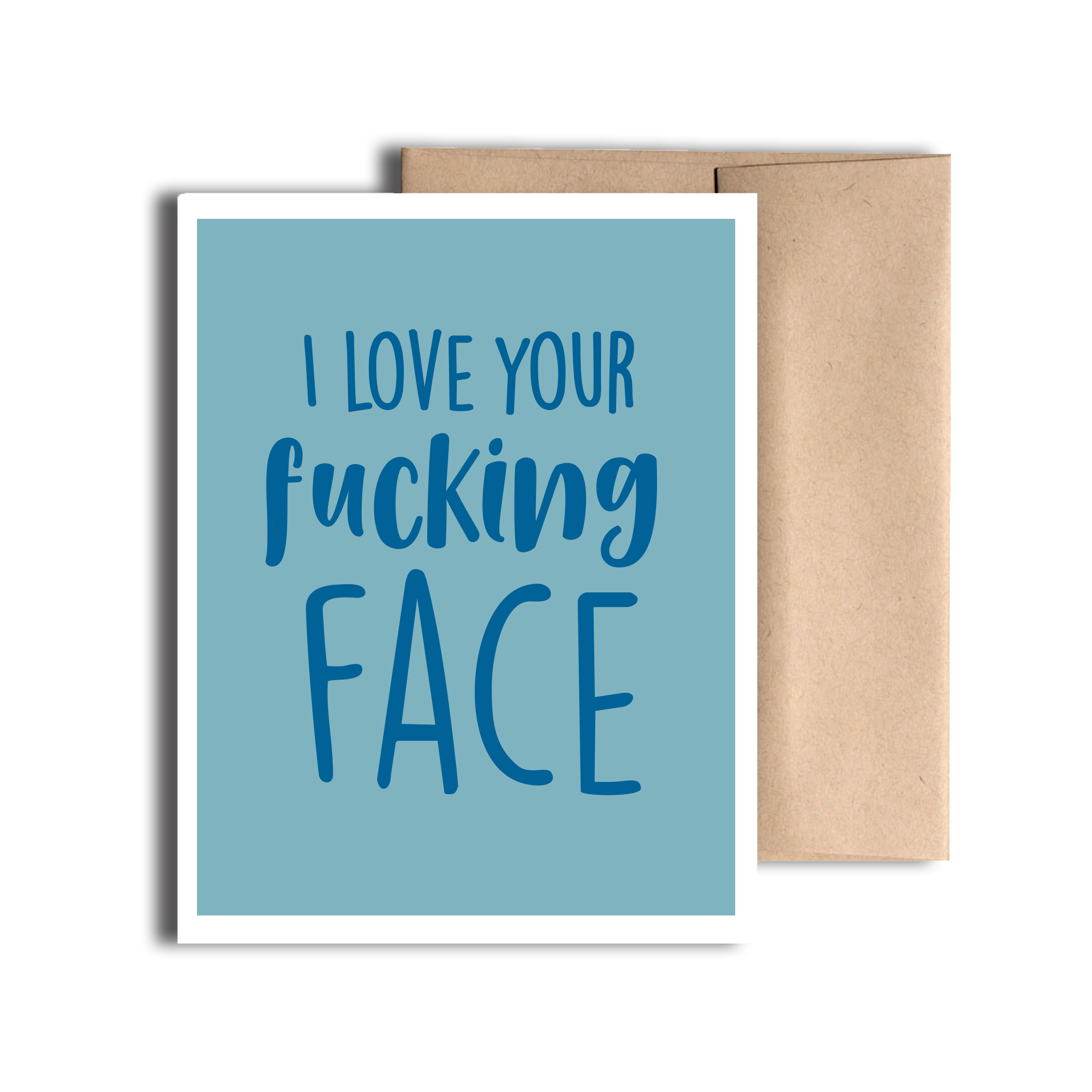 REMOVED BRAND - Wholesale Love Card - Love Your Face Blue Greeting Card0
