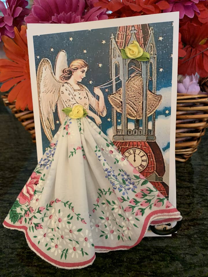 Happy New Year January Hanky Card of the Month for wholesale by MOMENTS IN THYME