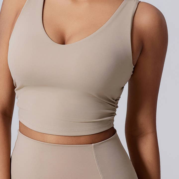 Sodalemon - Wholesale Athletic Top - Women's - Women Open-Back Yoga Bra Waist-Cinching Workout Tank Top11