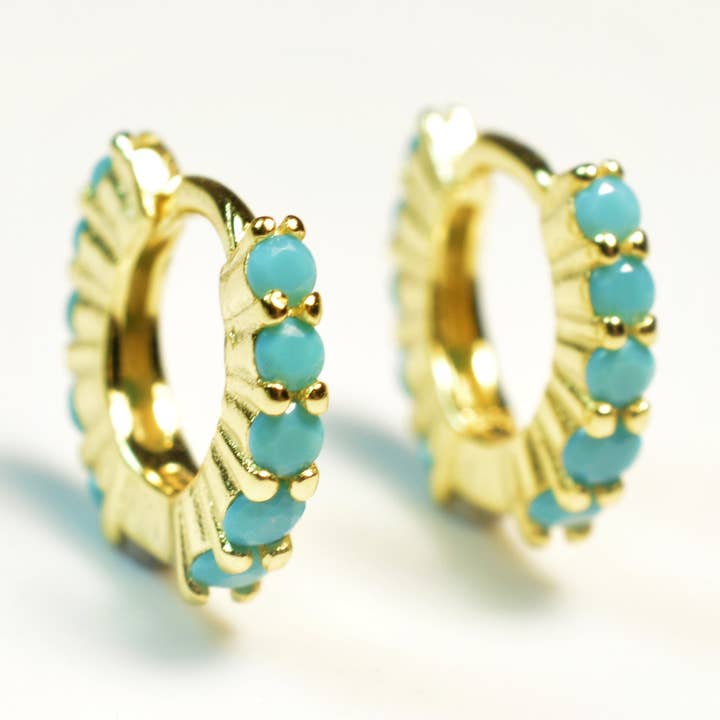 turquoise hoop earrings - cartilage hoops for wholesale by Diat