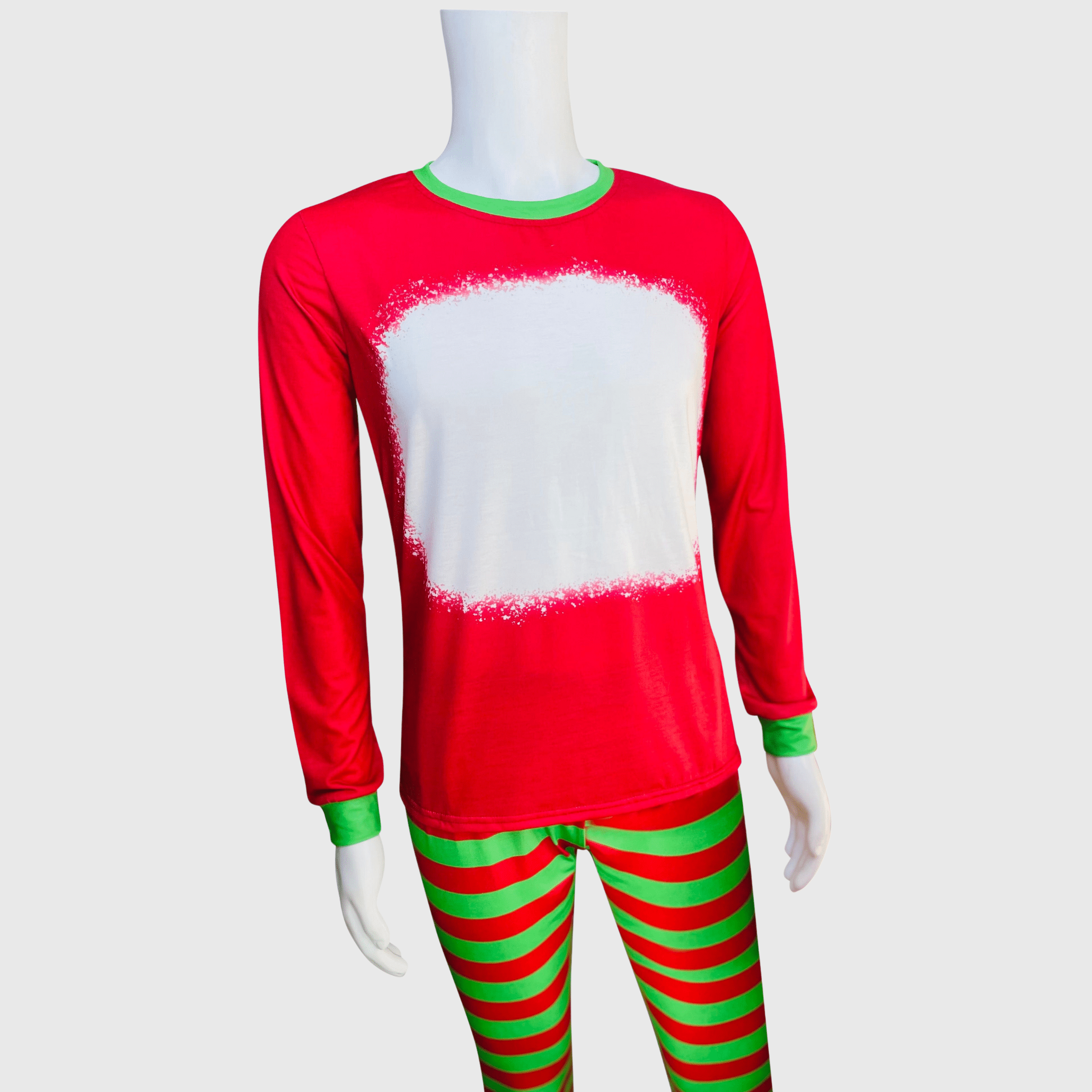 ILTEX Apparel - Wholesale Sleepwear Set - Women's - Christmas FAUX Bleached Red Green Family Pajama Set (Kids & Adult)9