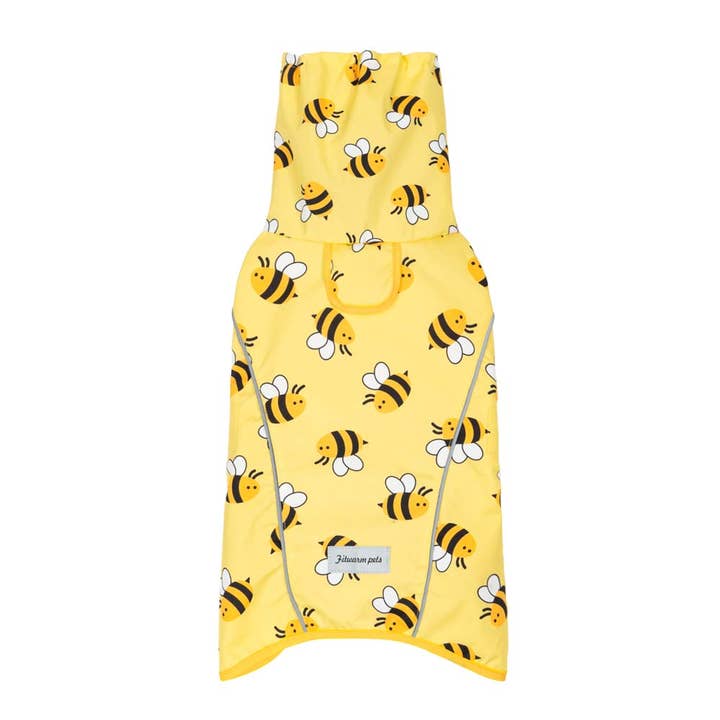Hondenregenjas met bijenprint en nekbedekking voor wholesale door Fitwarm
