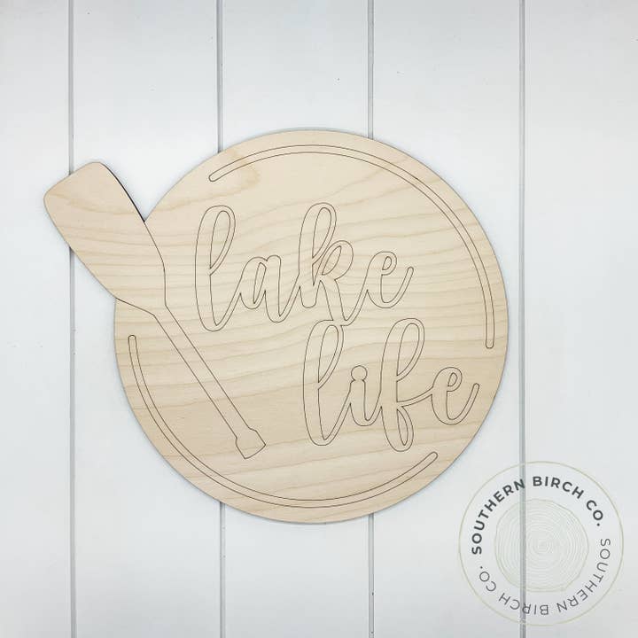Lake Life Etched Round Blank for wholesale by Southern Birch Company
