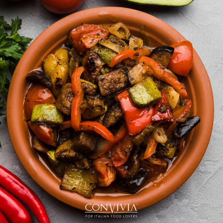 CONVIVIA for italian food lovers - Wholesale Canned Vegetables - Organic Sicilian caponata 190g
