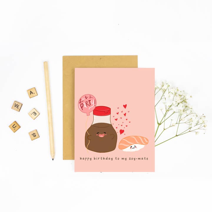 Milky & Co. Studios - Wholesale Birthday Card - Happy Birthday to My Soy-Mate - Birthday Card