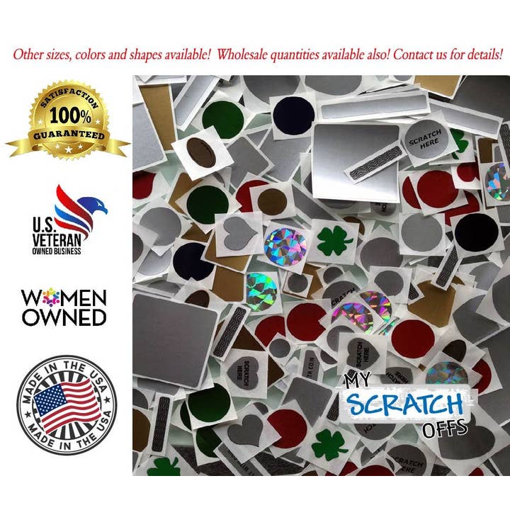 My Scratch Offs - Wholesale Sticker - Hologram 0.70” Round Scratch Off Stickers Labels