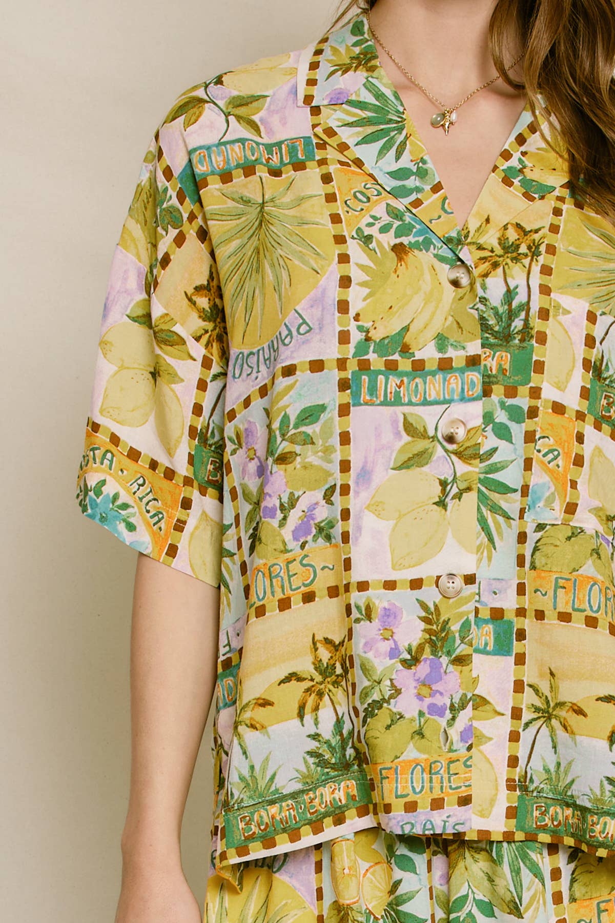 TROPISCHE ZON Isla Palma Ontspannen Shirt En Korte Broek Set (1) voor groothandel op Faire4