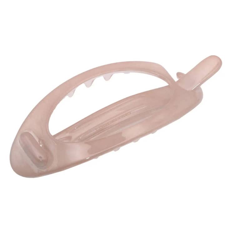 Parcelona French Plain Oval Small Celluloid Metal Free Hair Barrette for Women for wholesale by Parcelona