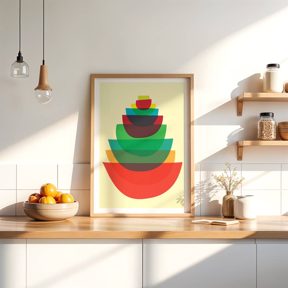 strawberryluna - Wholesale Art Print - Giclee Kitchen Art Print Bowl Stack - Kitchen Print1