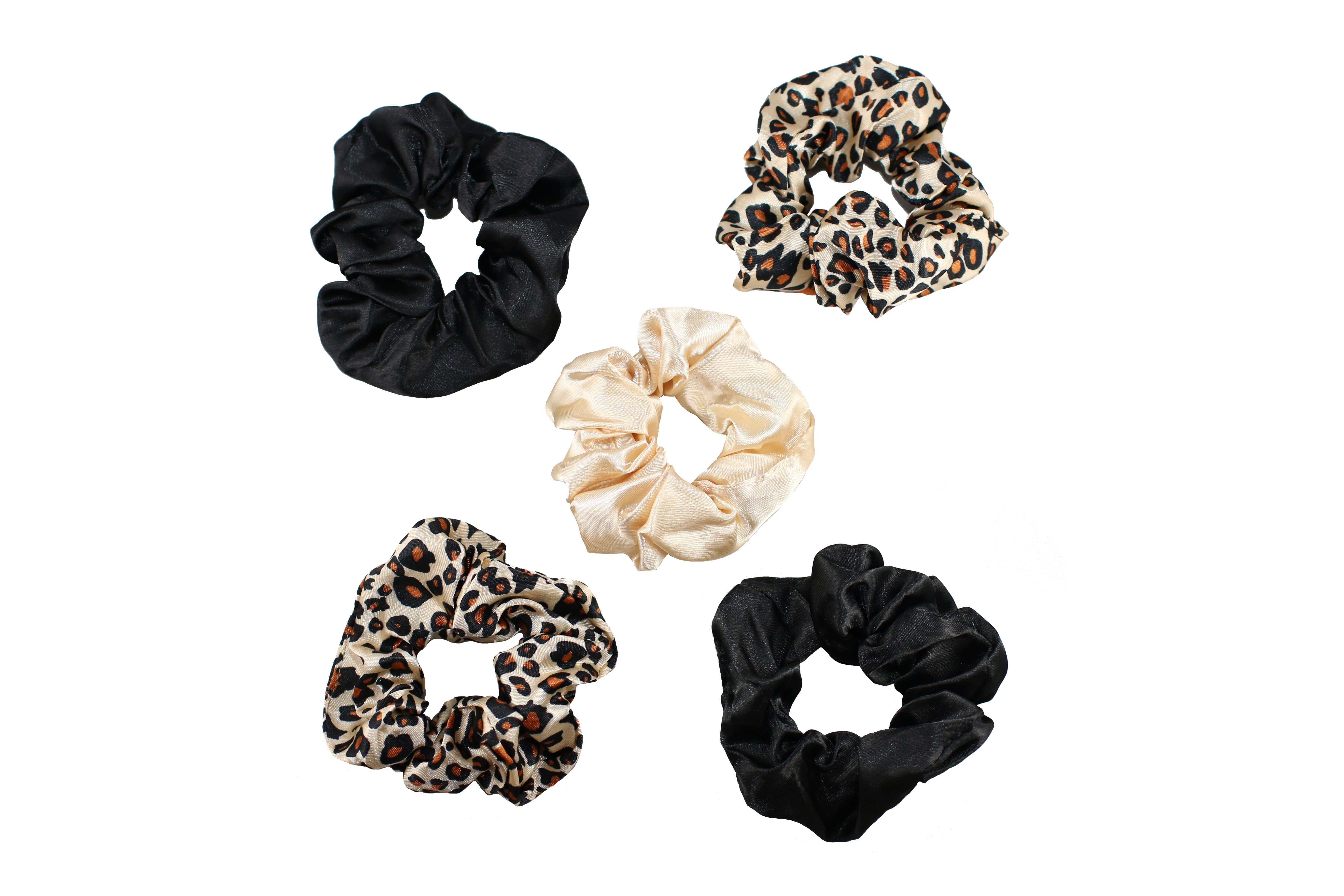 Morning Glamour - Wholesale Scrunchie - Women's - Gift Set 5PK Satin Hair Scrunchies - Satin Scrunchies21