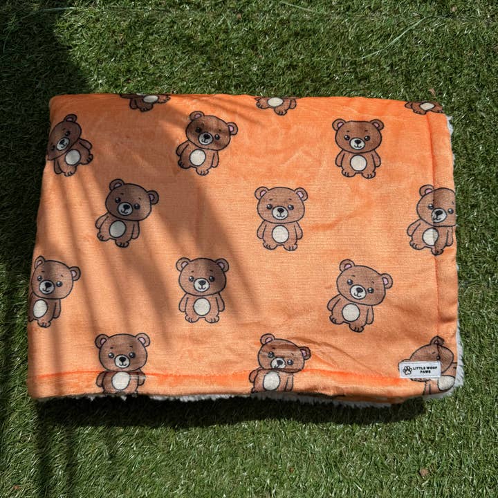 Coperta per cani arancione con orsacchiotti - Bark & Bear per la vendita all'ingrosso da parte di Littlewoofpaws
