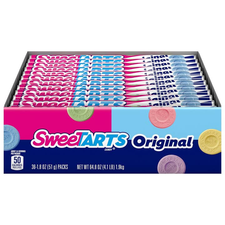 SweeTARTS Chewy Original Roll Candy 1.8 oz 36 count for wholesale by Snacky Candy