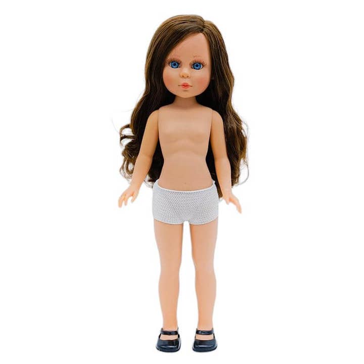 Naia Folk original handmade doll 41 cm brown hair. for wholesale by Folk Artesanía Muñecas