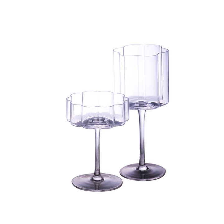 TUTU Home - Wholesale Wine Glass - "Flower" Colourful Crystal Wine and Coupe Glass