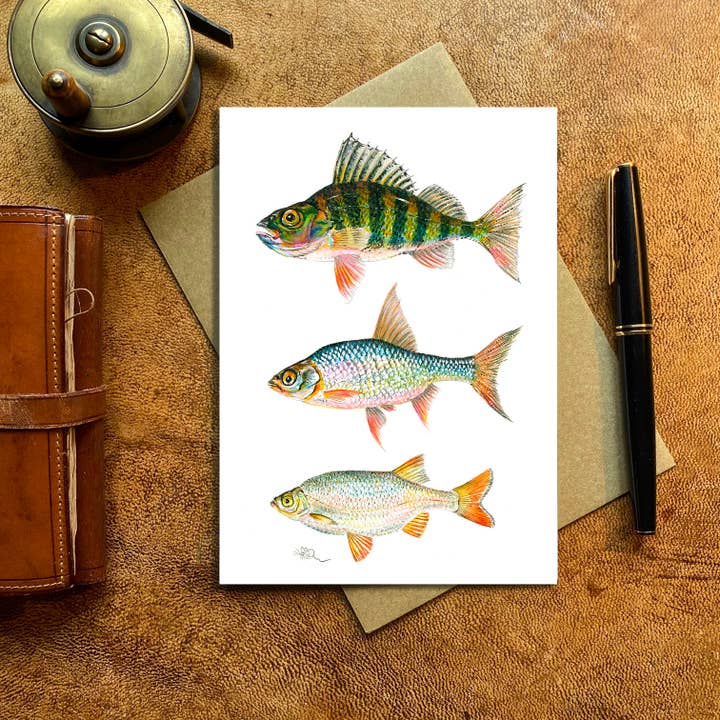 Perch, Rudd & Roach Card for wholesale by Wildlife By Mouse