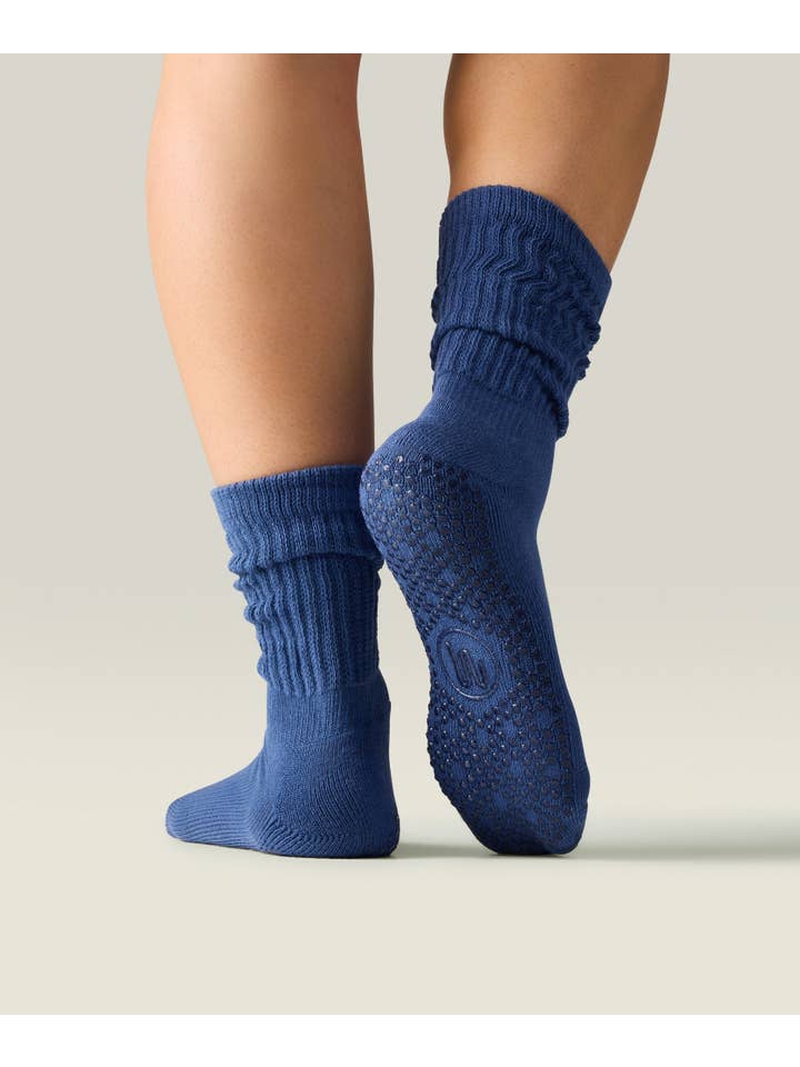 MoveActive – Engroshandel Strømper - Dame – Scrunch skridsikre strømper - denimblå1