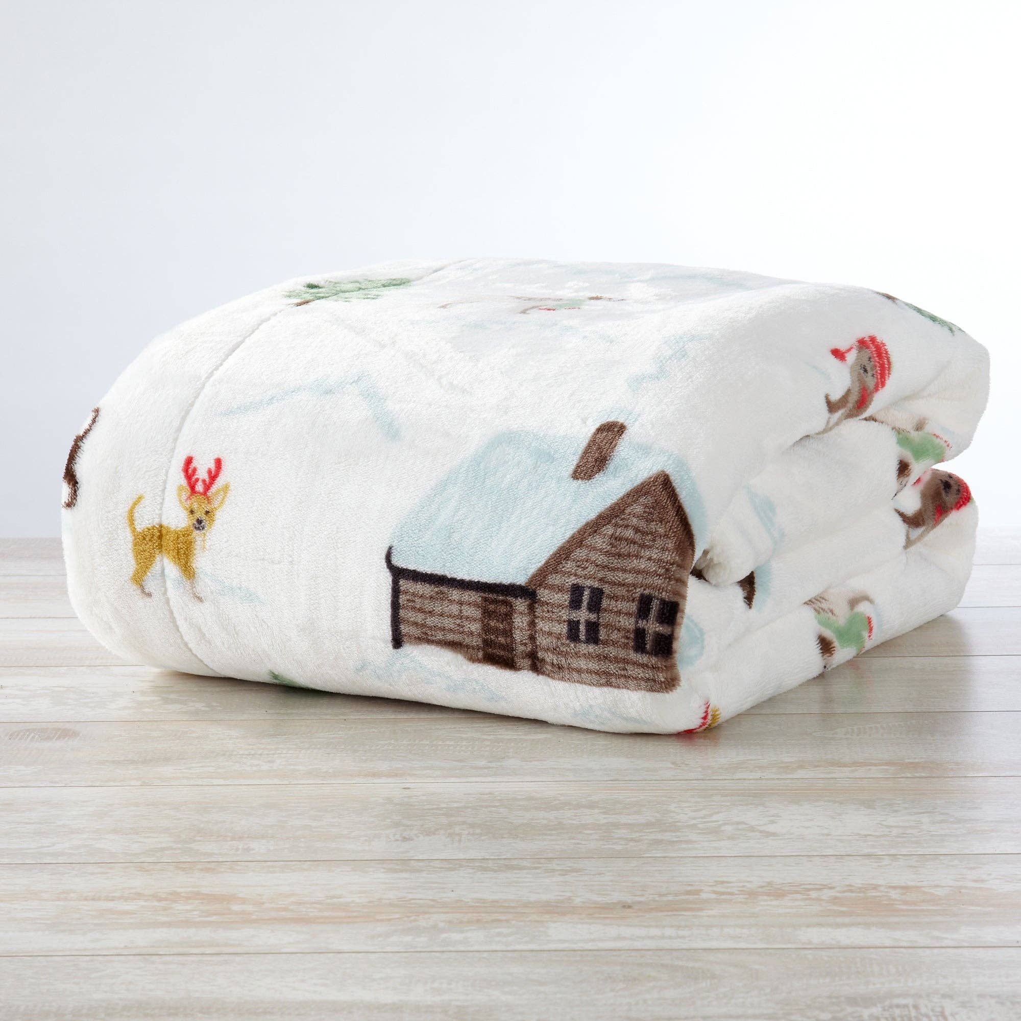 BH Collective - Wholesale Throw Blanket - Throw Blanket - Holiday Printed Sherpa - Eve Collection5