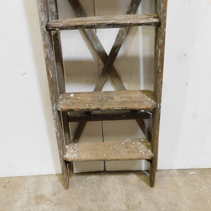 My Amigos Imports - Wholesale Free Standing Shelf - Vintage Wooden Ladder-#13-Great Display-19x36Dx57H inches14