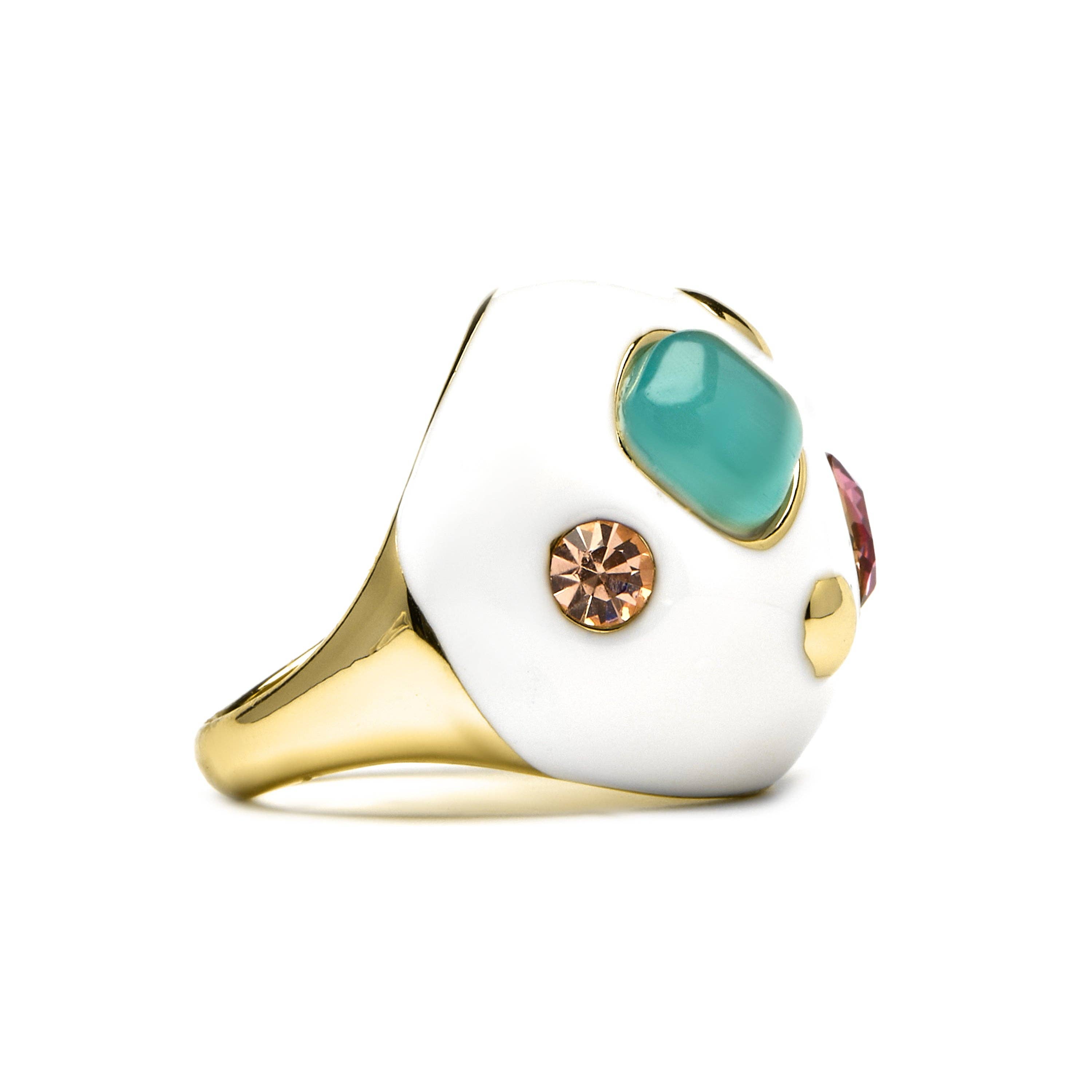 Luxenter - Wholesale Cocktail/Statement Ring - Anillo acabado en oro amarillo de 18k - Yever1