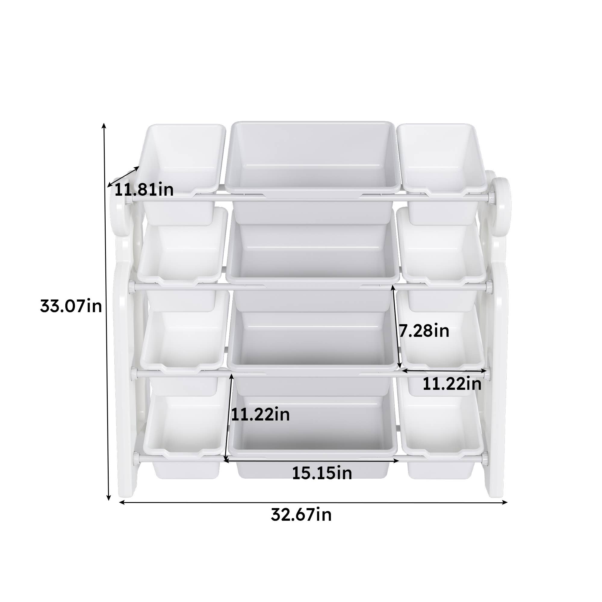 39F Inc. - Wholesale Toy Storage Box - Kids & Baby - Kids Toy Storage Organizer HDPE Shelf and 12 Bins Playroom1