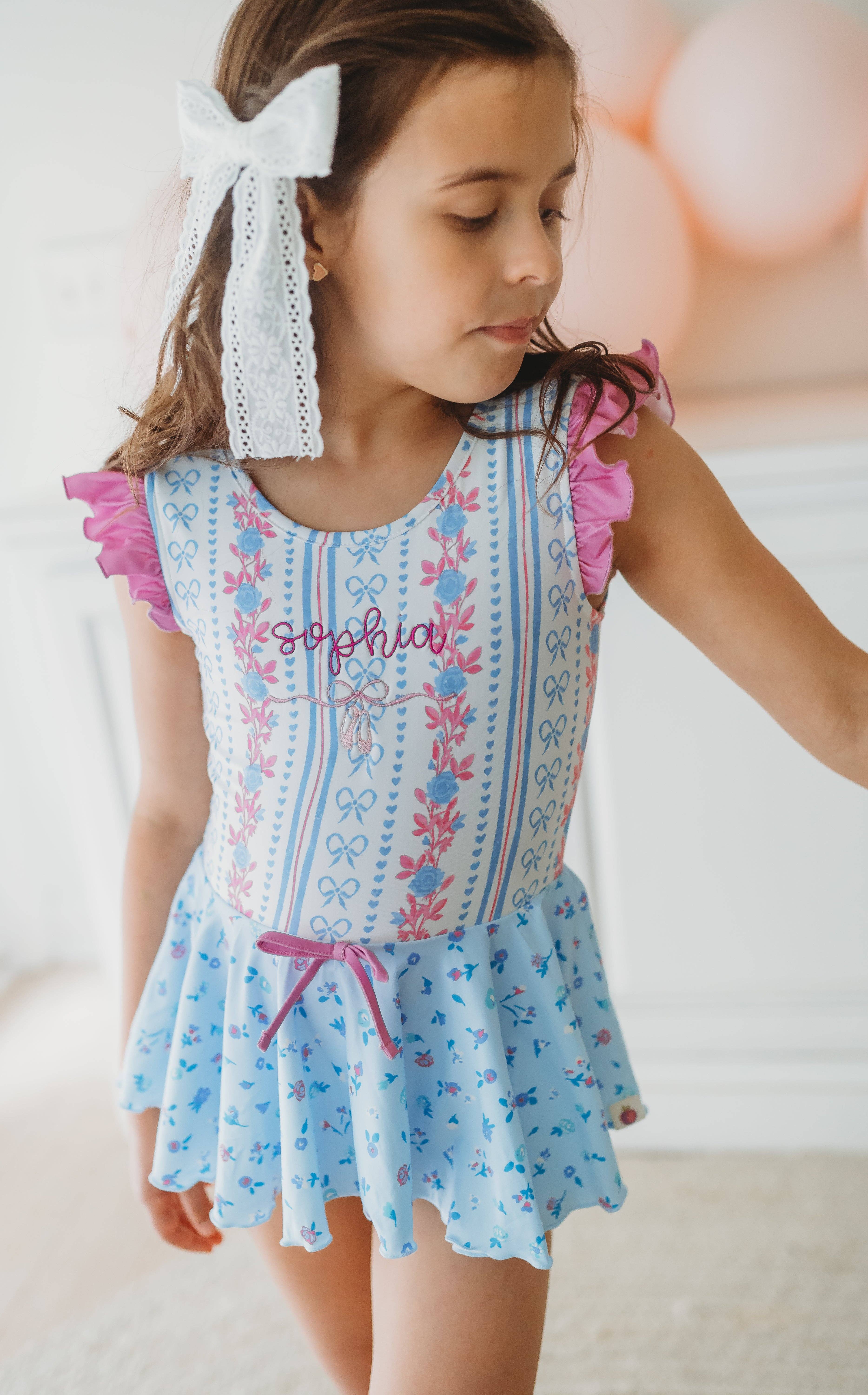 Cheeky Plum - Venta al por mayor Leotardos - Niños - Farrah Leotard - Rosé Ribbon Luxe21