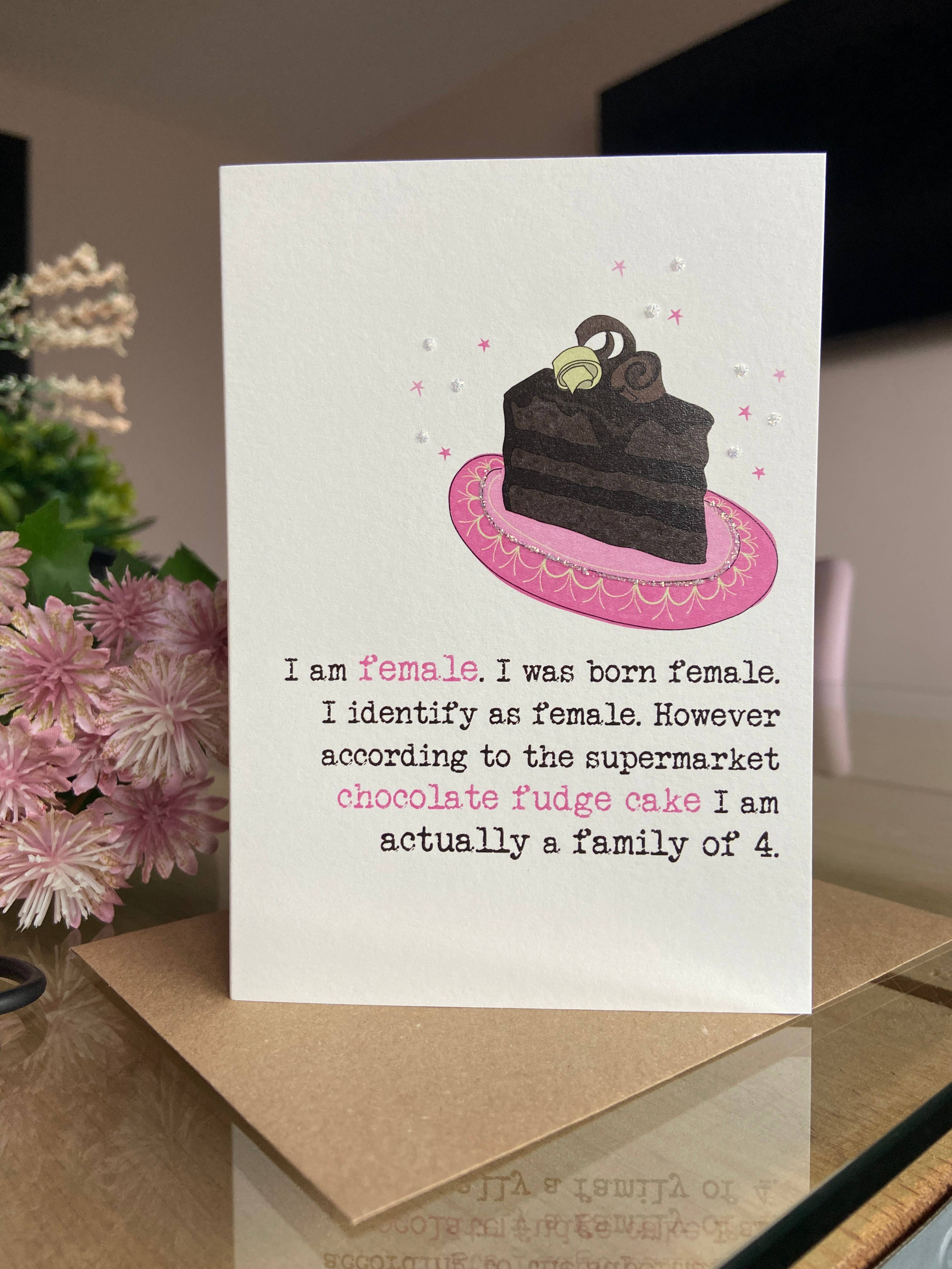 Dandelion Stationery – postal de parabéns por atacado – Bolo de Chocolate Fudge - Família de 4 Pessoas - Cartão de Cumprimentos1