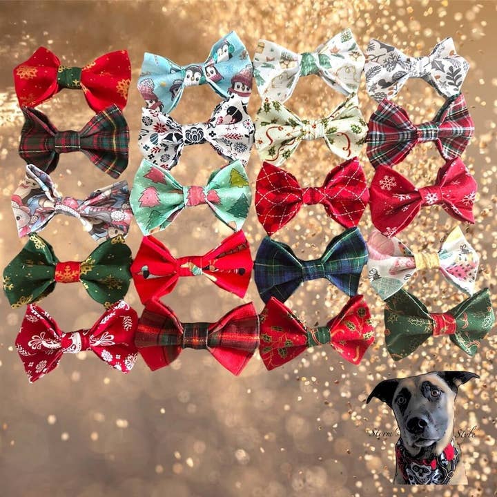 Storms Style - Wholesale Pet bow tie – Dog - Dog Christmas Bow Tie Bundle -2 sizes of bow tie available