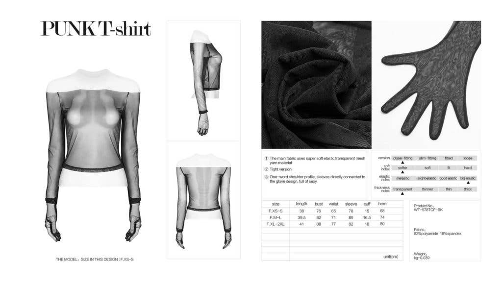 Western Fashion - Wholesale Knit Top - Women's - WT578 - PUNK T-shirt- M/L4