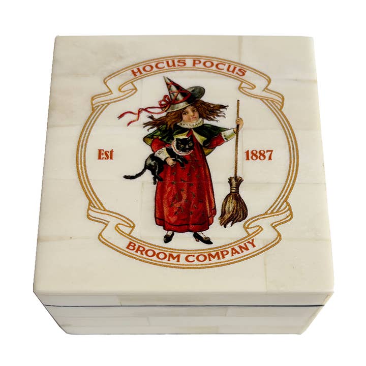 Vintage Style Halloween Witch Decorative Bone Box, 3-1/4" for wholesale by Madison Bay Co. - Historical Home Decor Reproductions