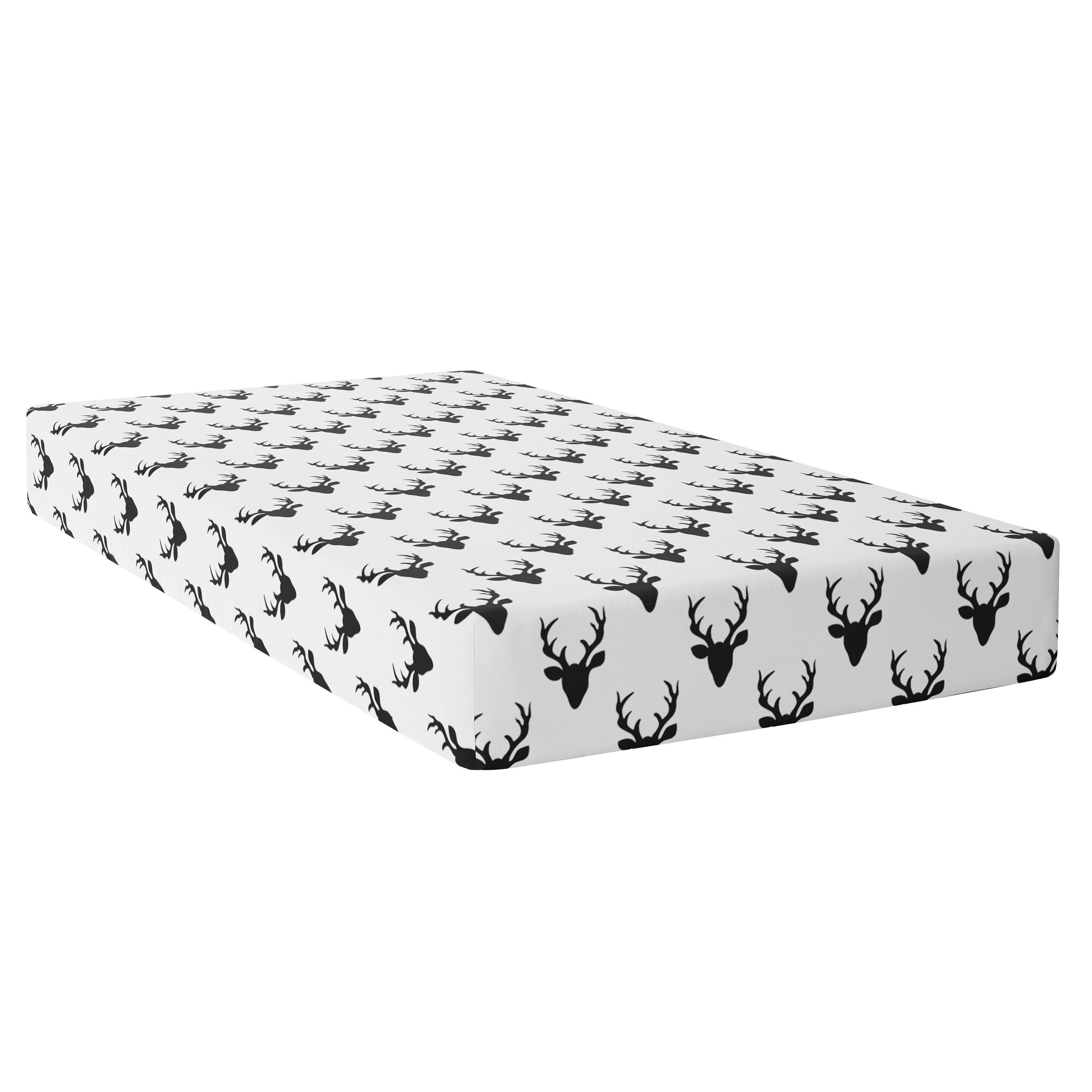 JLIKA - Wholesale Cot/Crib Sheets - Crib Sheets 100% Cotton Black and White Buck2