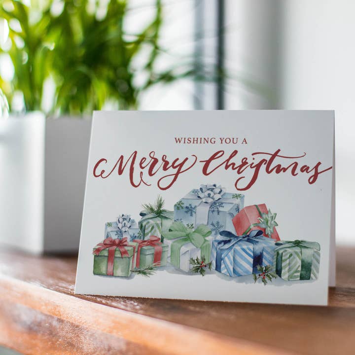 Kerstcadeaus aquarel kaart voor wholesale door The Lighthouse Sketchbook