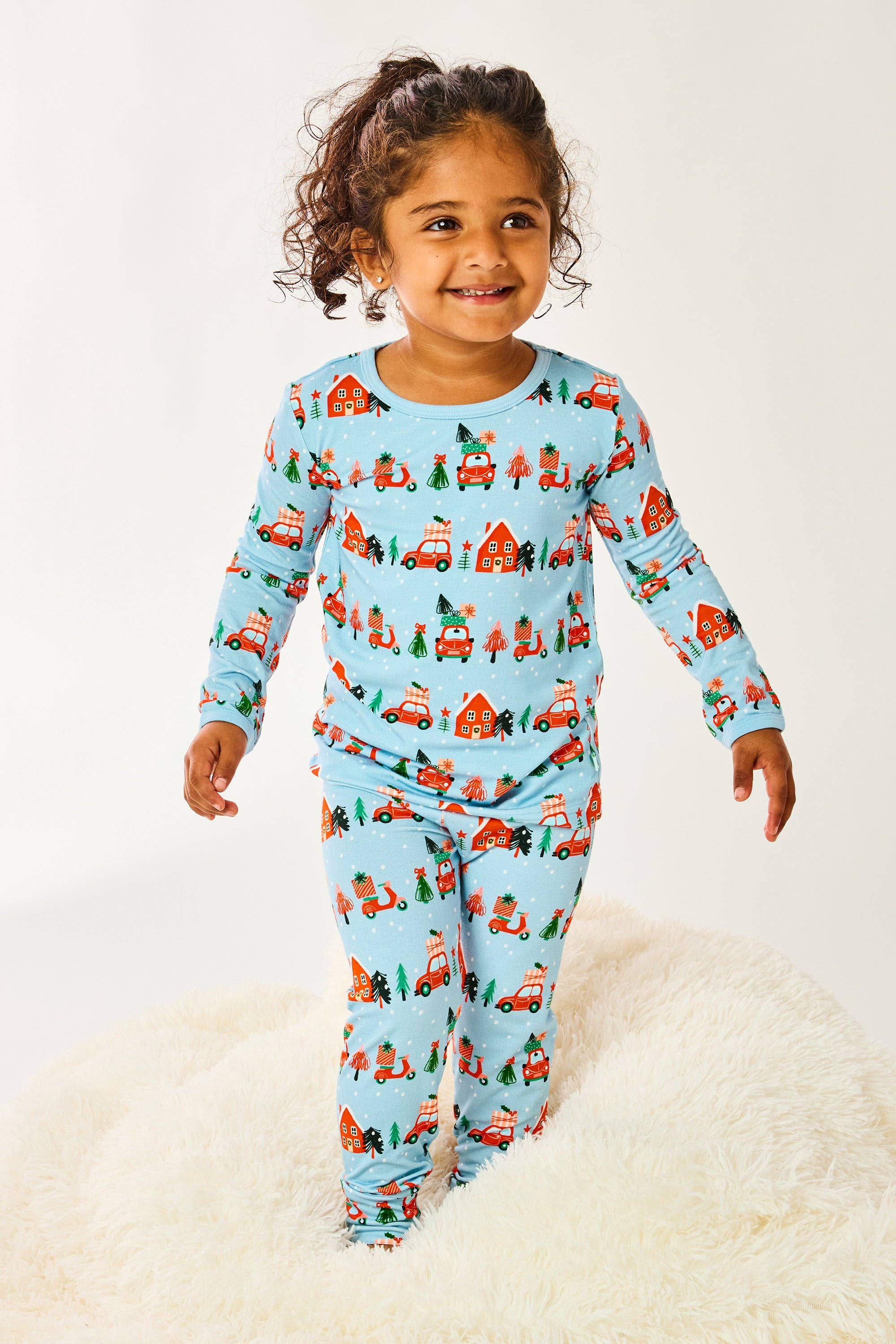 Clover Baby & Kids - Vente Haut et bas de pyjama – enfant - Ensemble de Pyjama à Manches Longues - Ville de Noël1