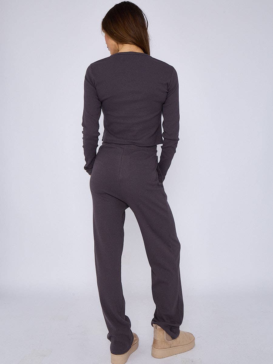 AX Labels - Wholesale Top & Pant Set (NOT Loungewear) - Women's - Ribbed Front Button Detail Top & Wide Leg Trouser Co-ord21