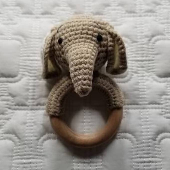 D & C TOYS - Wholesale Handheld Rattle - Baby - Elephant Hand Crochet Rattle Toy0