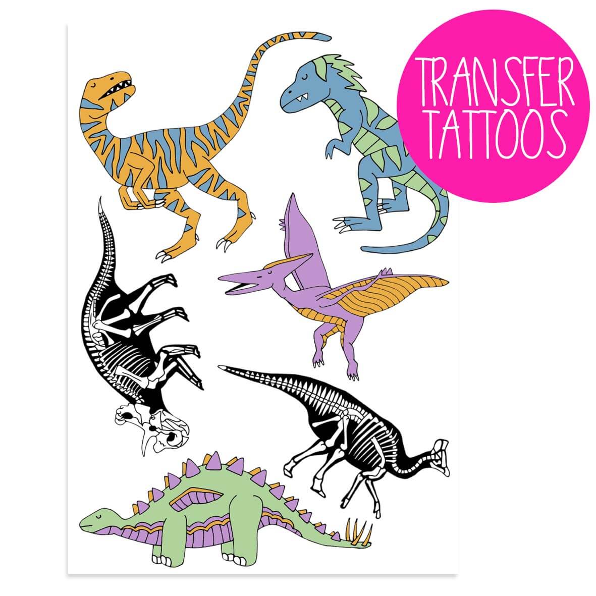 Neon Magpie - Wholesale Temporary tattoo – Child - Dinosaur Transfer Tattoos1