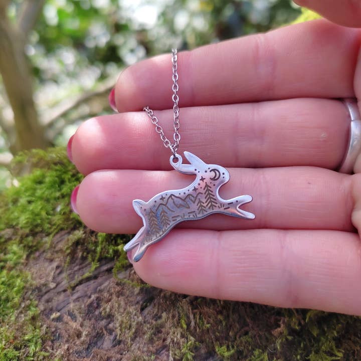 Jardin des Druides - Wholesale Pendant/Charm Necklace - Collier animal totem lapin1
